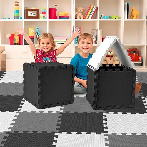Miniatura 7 de 36 piezas de tapete de juego para bebé para el piso, azulejos de espuma para niños con entrelazado, alfombra de rompecabezas de espuma cuadrada