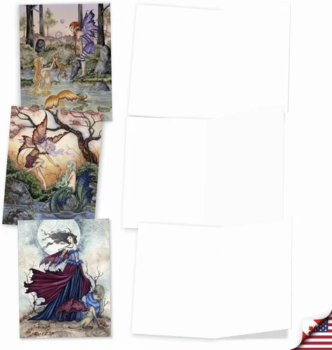 Miniatura 4 de The Best Card Company - 20 bonitas tarjetas para niños en caja (4 x 5.12 pulgadas) - Juego surtido en blanco (10 diseños, 2 de cada uno) - Fantastic