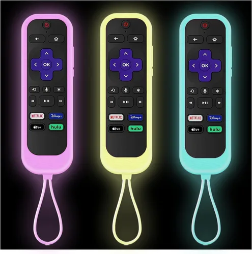 Miniatura 9 de Juego de 3 fundas para controles remotos Westinghouse Roku TV Onn Roku TCL Hisense Roku Funda protectora de silicona universal para Roku Remote