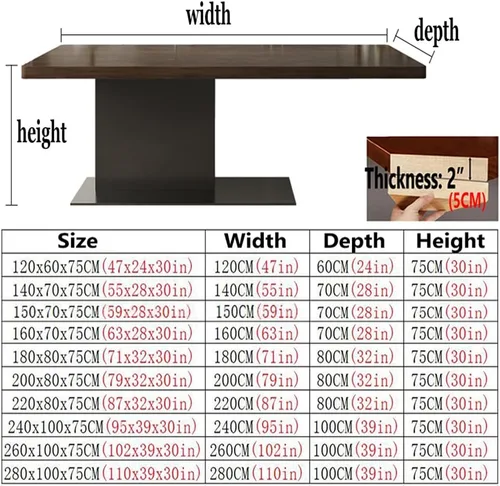 Miniatura 3 de Escritorio de madera maciza para computadora de oficina en casa, mesa de comedor marrón oscuro, patas de metal fuertes, mesa de pino de 2.0 in