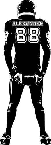Miniatura 3 de Calcomanía de pared personalizada de fútbol – Números personalizados camisetas de jugador – Elige tu nombre. Calcomanía de vinilo para decoración