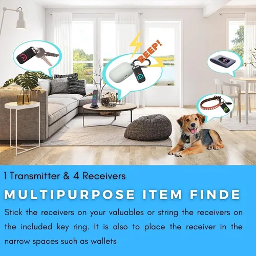 Miniatura 6 de Localizador de rastreador de artículos RF de 80 dB con rango de trabajo súper largo (gris)