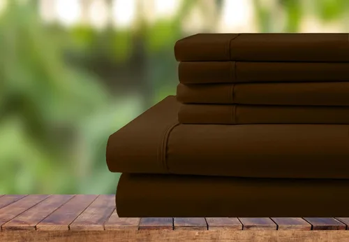 Miniatura 9 de Juego de ropa de cama de 6 piezas, juego de sábanas de algodón de 1000 hilos, bolsillo extra profundo de 28 pulgadas, tejido satinado nítido y Negro
