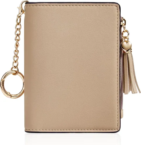 Miniatura 12 de Gostwo Billeteras pequeñas para mujer, elegante cartera para mujer con ventana de identificación, bolsillo con cremallera para monedas y borla.