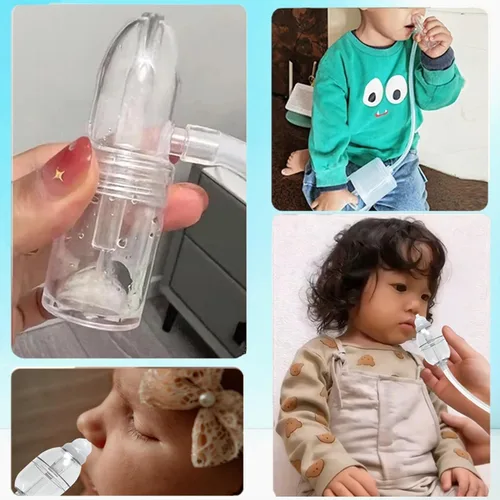 Miniatura 5 de Aspirador nasal para bebé, chupón de nariz de bebé, juego de aspirador nasal manual que incluye bomba de mano chupador de mocos+2 puntas