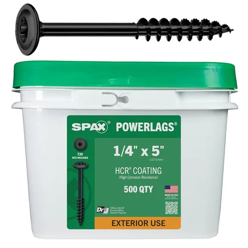 Miniatura 26 de SPAX Tornillos de retraso de madera estructural con cabezal de arandela exterior de 1/4" x 2-1/2", broca Torx T-Star (50 EA) incluida, resistente a