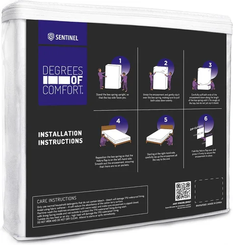 Miniatura 9 de Degrees of Comfort Cubierta de somier de tamaño completo con cremallera, a prueba de polvo, impermeable, de seis caras, 8-11 pulgadas de profundidad