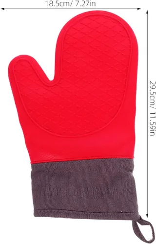 Miniatura 9 de HANABASS Guantes de barbacoa resistentes al calor, guantes de horno de silicona impermeables para cocinar, asar a la parrilla, hornear y barbacoa al