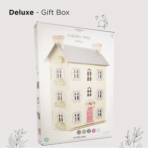 Miniatura 7 de Le Toy Van - Hermosa Casa de Muñecas de Madera Grande Cherry Tree Hall de 4 Pisos Juego de Juguetes para Niñas o Niños Excelente Como Regalo