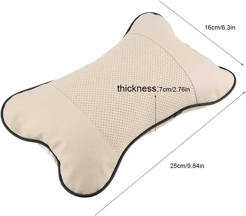 Miniatura 3 de FTVOGUE Almohada de cuello de coche suave asiento auto reposacabezas transpirable cojín de apoyo (01)