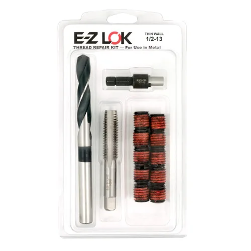 Miniatura 10 de E-Z LOK EZ-329-8 Kit de reparación de roscas para insertos roscados de acero al carbono metálico 1/2-13 y herramientas de instalación