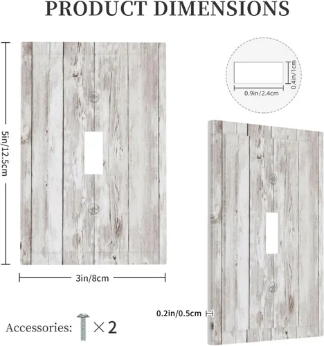 Miniatura 1082 de Placa Decorativa de Pared de Granja Rústica con Cuerno de Madera para Puerta de Granero 1 Banda Duplex Cubiertas de Toma Eléctrica Soltera