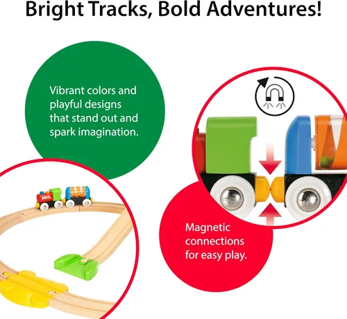 Miniatura 10 de BRIO Mi primer ferrocarril - Pack para principiantes de 18 piezas - Juego de tren de madera certificado FSC - Compatible con todos los juegos BRIO