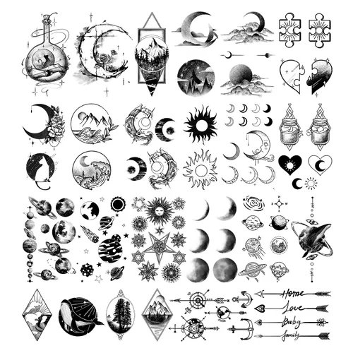 Cerlaza Tatuajes temporales para hombres y mujeres, 30 hojas de tatuajes falsos de mano pequeña para arte corporal de adultos, calcomanías de