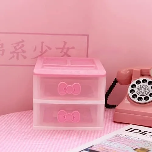 PEXIZUAN Organizador de maquillaje Kawaii Kawaii Organizador de escritorio Kawaii Accesorios de habitación Kawaii Decoración de escritorio Kawaii