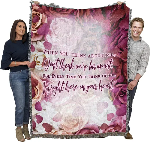 Miniatura 22 de Pure Country Weavers Manta con texto en inglés "I Am The Gentle Breeze Upon Your Face" con diseño de flores, para regalo de duelo y condolencia