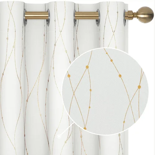 Miniatura 29 de Deconovo Cortinas opacas, 2 paneles, 52 x 72 pulgadas, cortinas con aislamiento térmico para oscurecer la habitación, con ojales para dormitorio