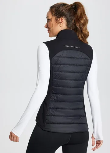 Miniatura 2 de BALEAF Chaleco ligero y cálido para mujer, para correr, invierno, híbrido, sin mangas, acolchado, resistente al agua