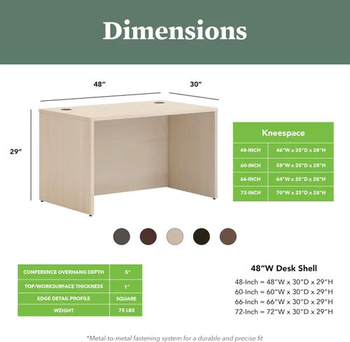 Miniatura 2 de HON MOD - Escritorio ejecutivo grande de 48 pulgadas para computadora, laminado de madera gruesa, mesa moderna con gestión de cables, 48 pulgadas