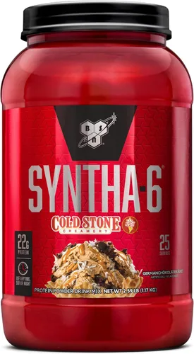 Miniatura 26 de BSN SYNTHA-6 Proteína de suero de leche en polvo con caseína micelar, aislado de proteína de leche, sabor a masa para pastel de chocolate, 48