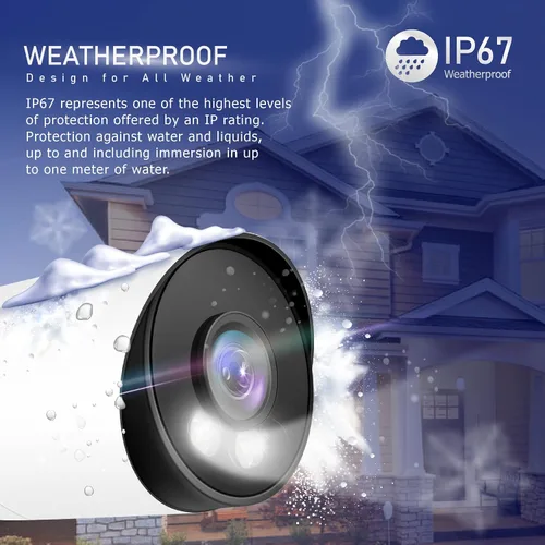 Miniatura 8 de Marquis HD 6MP PoE IP Color vu Bullet Cámara 24/7 Color Night SonyStarvis Sensor w/Audio y ranura para tarjeta SD Cámara de seguridad IP IP67