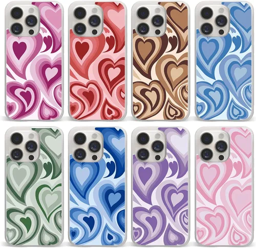 Miniatura 5 de Fundas estéticas para teléfono para niñas Apple iPhone 11, 12, 13, 14 Pro Max Plus Mini, Samsung Galaxy S21 S22 Ultra Plus (corazón verde oscuro)