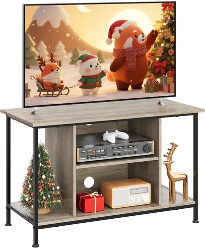 Miniatura 23 de WLIVE Moderno soporte de TV para TV de 65 pulgadas, centro de entretenimiento con estantes abiertos ajustables y luces LED RGB, consola multimedia