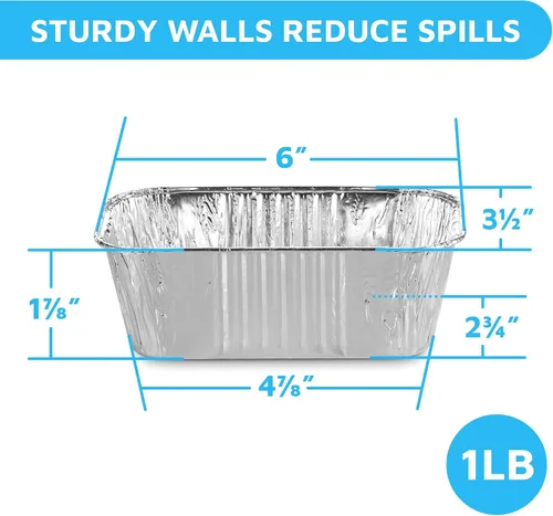 Miniatura 2 de MontoPack Sartenes desechables de aluminio para pan Tamaño estándar profundo de 15.2 x 8.9 cm, recipientes de papel de aluminio extra grueso