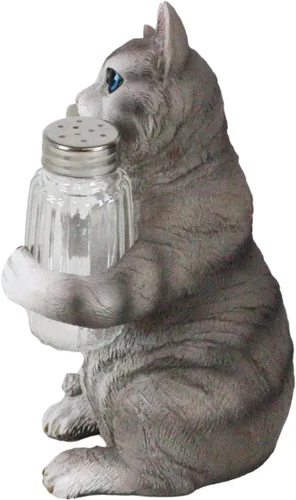 Miniatura 3 de Ebros Gift Gatito felino peludo de cristal para salero y pimentero, figura de 8.25 pulgadas de alto, loco para gatos, gatito, decoración de mascotas
