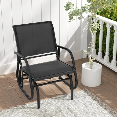 Miniatura 2 de Giantex Silla columpio con marco de metal de estudio, cómoda silla de patio para jardín, porche, patio trasero, piscina, mecedora para césped al