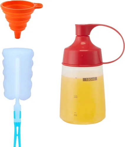 Miniatura 6 de Botellas exprimibles de condimentos para salsas, panqueques de plástico – boca ancha para cocina, ketchup mostaza, botella vacía para glaseado