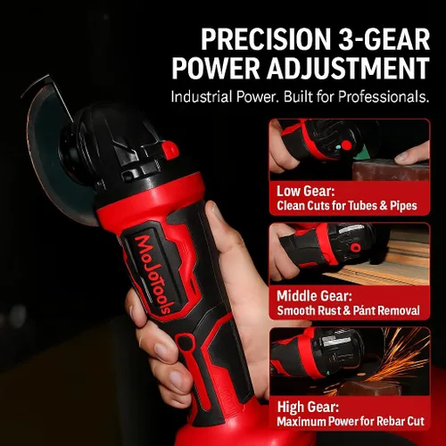 Miniatura 9 de Kit de amoladora angular inalámbrica sin escobillas de 21 V, 4-1/2 pulgadas, 9000 RPM, 2 baterías de 4.0 Ah y cargador rápido, 8 discos