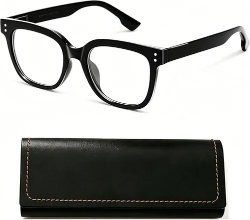 Blue Light Blocking Glasses For Woman, Uv400/Uva/Uvb Protection Tac Lens Square Pc Frame, For Tv, Video, Pc, Phone