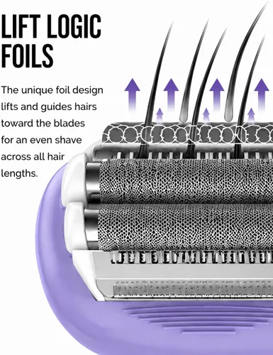 Miniatura 5 de Depiladora eléctrica recargable Remington WDF5030 para dama, para depilación en seco y sobre la piel húmeda, color morado y blanco, Púrpura/Blanco