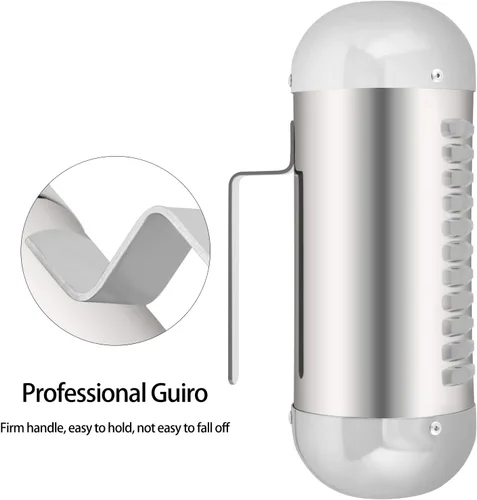 Miniatura 2 de EASTROCK Guiro Instrumento profesional de acero inoxidable Guiro Instrumento de percusión latina Puerto Rico Guiros con raspador para acompañamiento