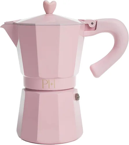 Miniatura 8 de Paris Hilton Cafetera de café y café para estufa, cafetera de estilo italiano y cubano con emblemática perilla de corazón, perfecta para expreso