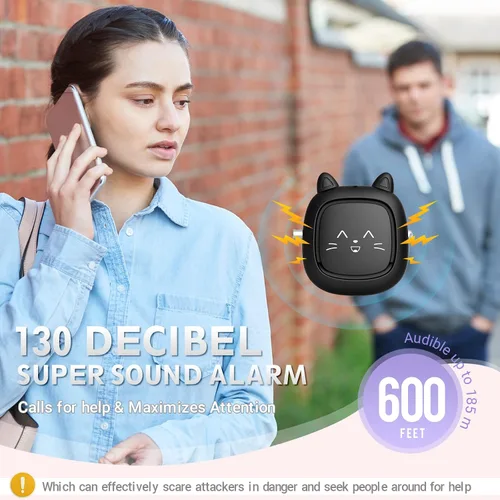 Miniatura 2 de Alarma personal de sonido seguro, alarma de llavero con sirena de 130 dB, alarma de seguridad de emergencia con luz LED, sirena de seguridad