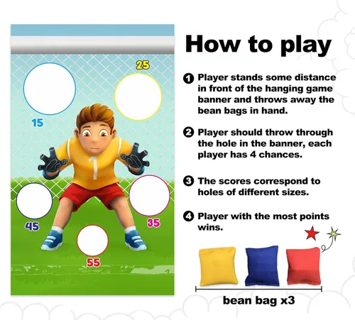 Miniatura 4 de Pancarta de juego de portero de fútbol, decoración temática de fútbol para interiores y exteriores, niños, niñas, fanáticos del fútbol, suministros