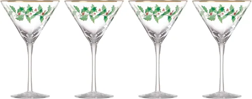 Miniatura 15 de Lenox Vasos altos con diseño navideño, copas para vino, Set de 4, 16 onzas, Transparente