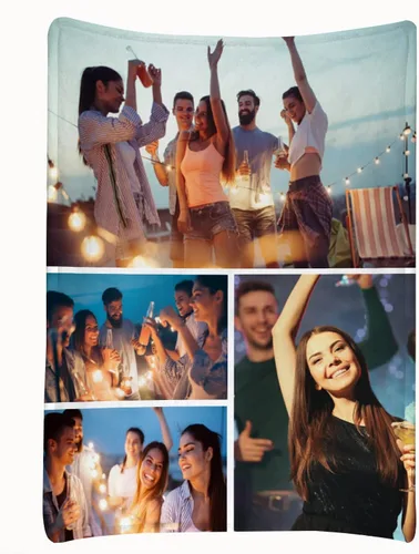 Miniatura 9 de Manta personalizada para parejas con collage de fotos, manta personalizada para parejas, súper suave y acogedora para regalos del día de San