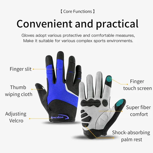 Miniatura 2 de KynciLOR Guantes de ciclismo para mujer y hombre, guantes de ciclismo con dedos para pantalla táctil y almohadillas de palma con silicona
