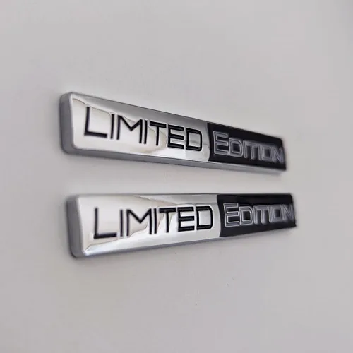 Miniatura 4 de Logo 2X de metal cromado Edición Limitada, emblema de coche auto adhesivo 3D premium, calcomanía deportiva de carreras de reemplazo (negro)