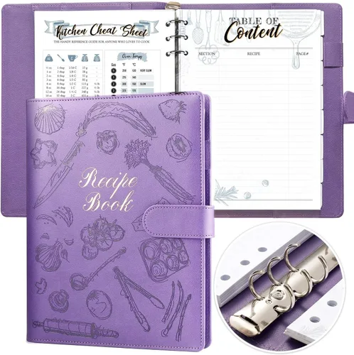 Miniatura 10 de molekaus Libro de Recetas, Libro de Recetas en Blanco para Escribir tus Propias Recetas, Cuaderno de Recetas para Cocina Familiar, Tapa Dura Verde
