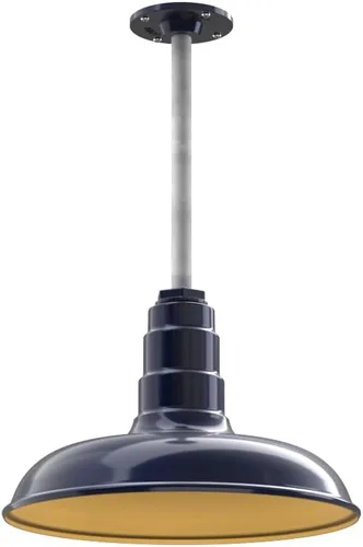 Miniatura 23 de Steel Lighting Co. Malibu - Lámpara colgante Montaje en techo Domo de 14 pulgadas vástago de 12 pulgadas Estilo de granja de acero Rojo