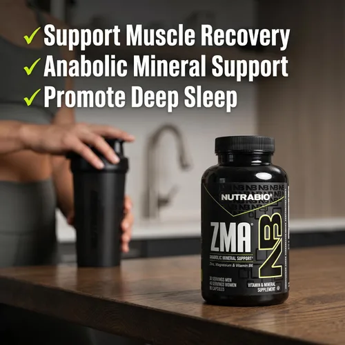 Miniatura 3 de NutraBio ZMA Suplementos para hombres y mujeres - Suplementos de zinc y magnesio para apoyar los niveles hormonales - Dormir - Recuperación muscular