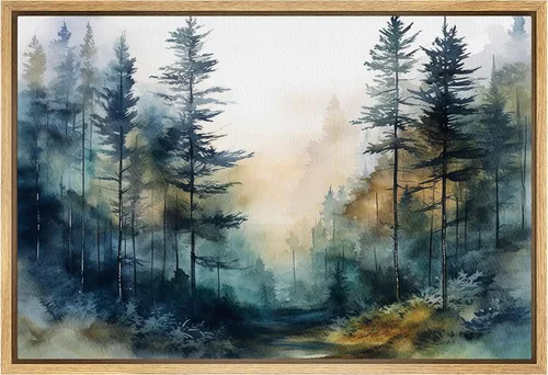 Miniatura 17 de SIGNFORD - Lienzo enmarcado para pared, arte de pintura grunge duotono blanco bronceado, trazos abstractos, formas ilustradas, arte moderno