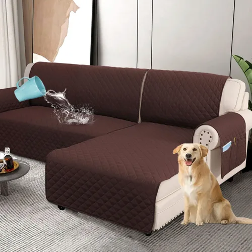 Miniatura 13 de H.VERSAILTEX Fundas de Sofá Seccional 100% Impermeables de 2 Piezas Fundas de Sofá en Forma de L Lavables para Perros Antideslizantes