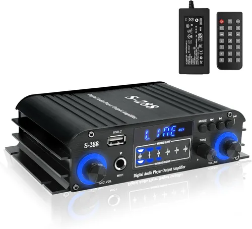 Miniatura 9 de Receptores de amplificador de audio para el hogar 200 W Bluetooth 5.0 RMS 30 W x 2 AK35 Receptor estéreo para altavoces Amplificador de potencia