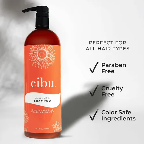 Miniatura 2 de Cibu Curl + Coil Shampoo 30074 Limpia, hidrata, nutre, revitaliza, desenreda y conserva el rizo natural + bobina para un cabello suave y manejable