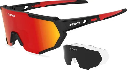 Miniatura 22 de X-TIGER Gafas de sol polarizadas para deportes con 5 lentes intercambiables, gafas de ciclismo para hombres y mujeres, para béisbol, correr, pesca